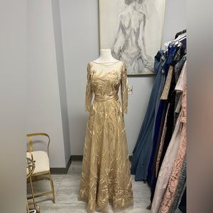 Teri Jon gold dress
